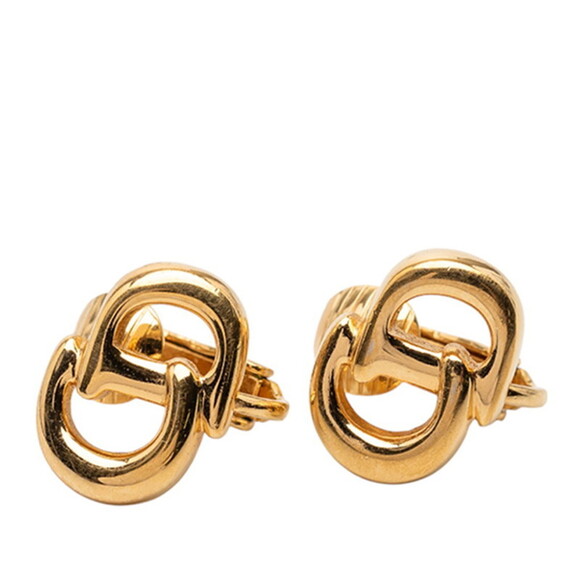 Christian Dior Dior CD logo earrings gold plated